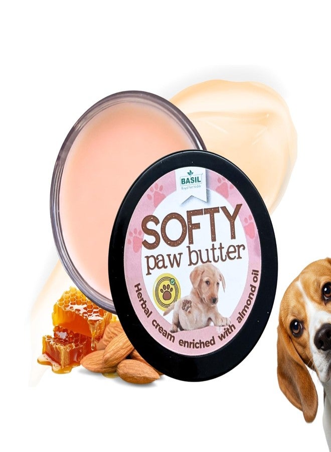 Basil Softy Pet Paw Butter Cream, Winter Care Enriched with Almond Oil | Heals, Moisturizes & Softens Dry Chapped Paws, 50 Grams - Image 1